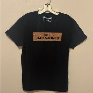 Jack & Jones Black Tee with Brown Logo